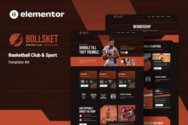 Bollsket Basketball Club & Sport Elementor Template Kit