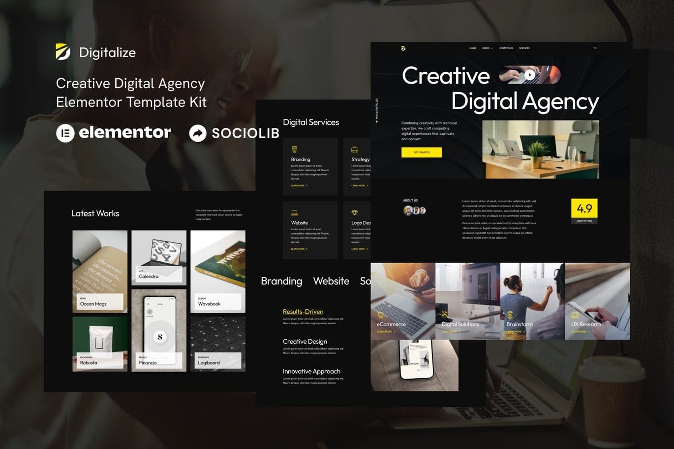 Digitalize Creative Digital Agency Portfolios Elementor Template Kit
