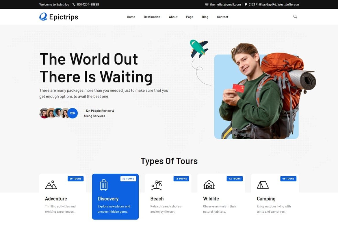 EpicTrips - Travel & Tour Elementor Template Kit