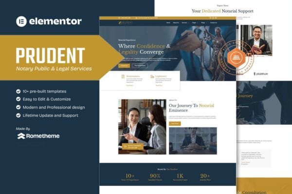 Prudent - Notary Public & Legal Services Elementor Template Kit