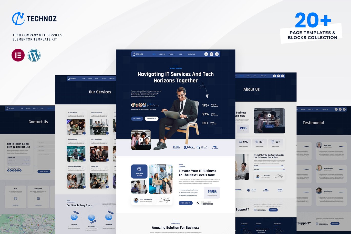 Technoz - Tech Company & IT Services Elementor Pro Template Kit