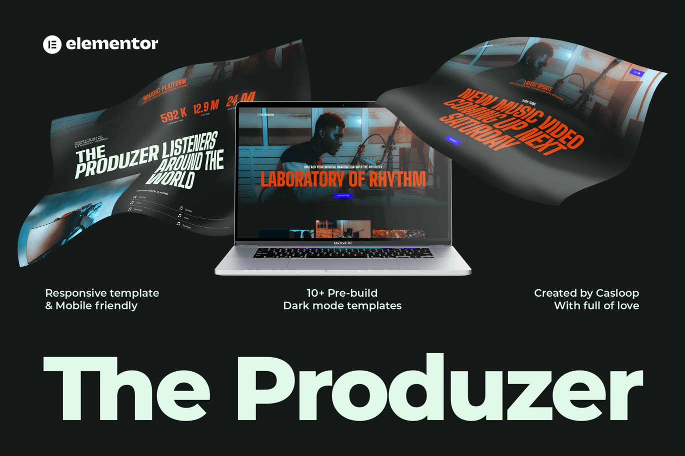 The Produzer Music & Band Elementor Template Kit