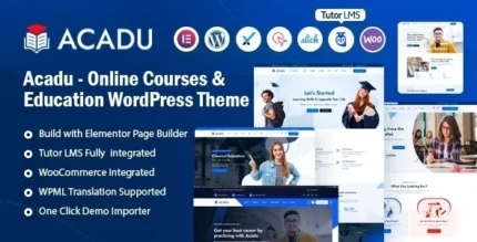 Acadu – Online Courses & Education WordPress Theme + RTL