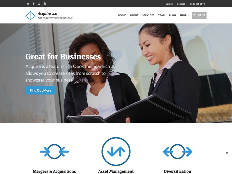 Acquire - WordPress Corporate Theme business WordPress theme