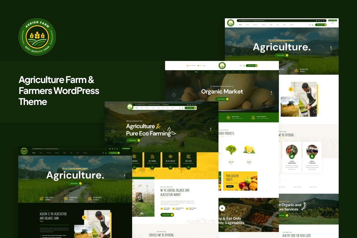 Agrion Agriculture Farm & Farmers WordPress Them