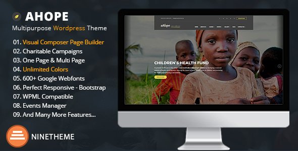 Ahope – Nonprofit WordPress Theme
