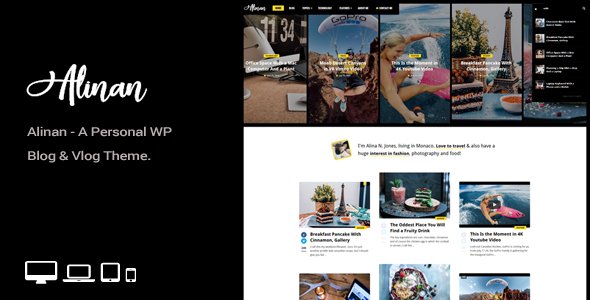 Alinan WP Theme GPL – A Personal WordPress Blog and Vlog