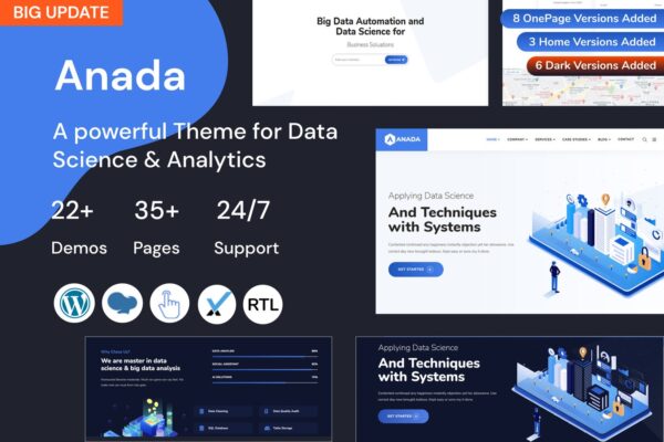 Anada Data Science & Analytics WordPress Theme