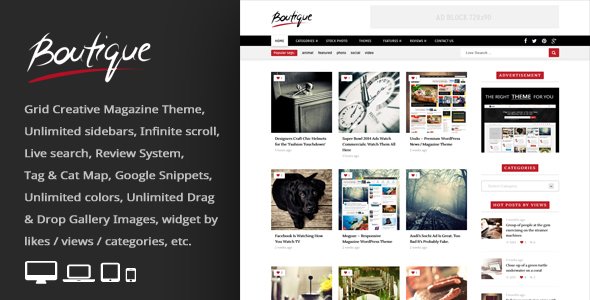 Boutique Grid – Creative Magazine WordPress Theme
