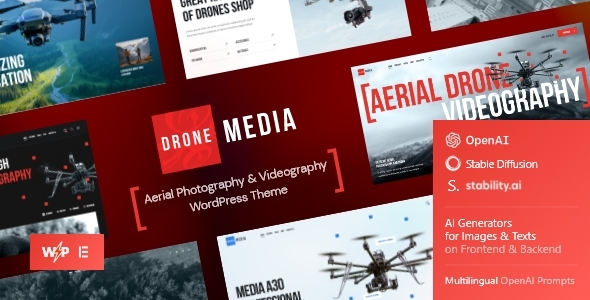 Drone Media Aerial Photography & Videography WordPress Theme + Elementor