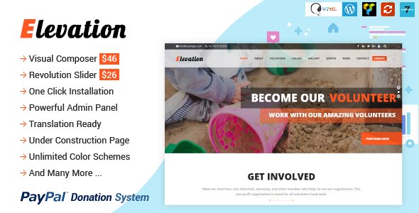 ELEVATION – Charity, Nonprofit, Fundraising WP Theme
