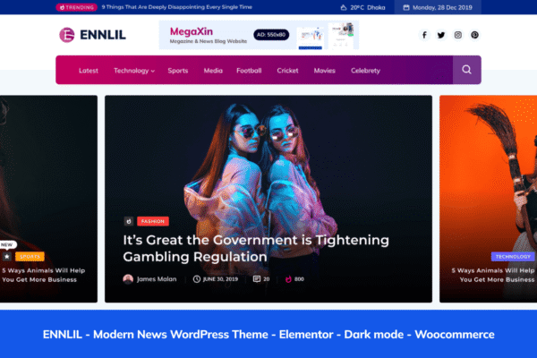 Ennlil – Modern Magazine WordPress Theme