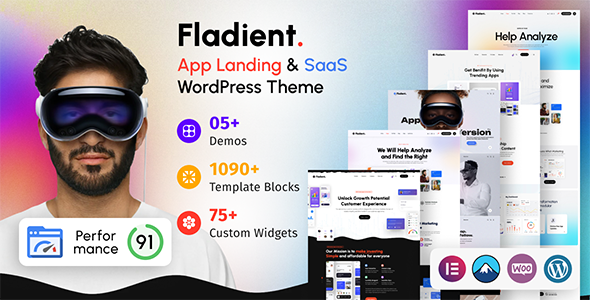 Fladient – App Landing Page WordPress Theme