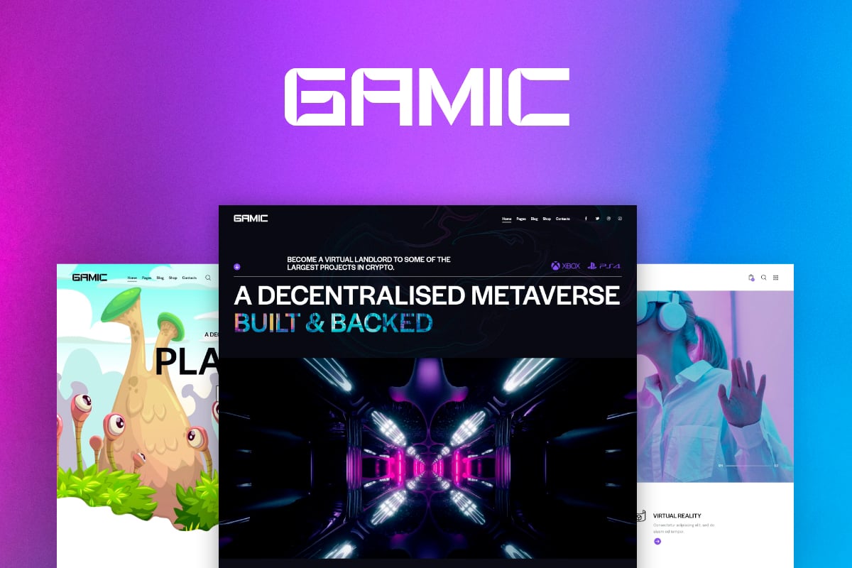 Gamic - Gaming Metaverse Game & Crypto WordPress Theme
