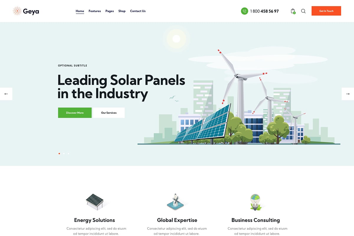 Geya - Renewable Energy & Ecology WordPress Theme