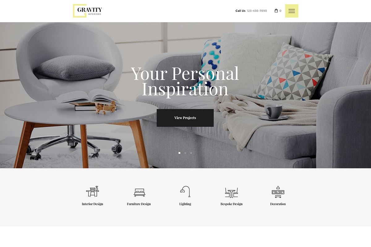 Gravity A Contemporary Interior Design & Furnitu WordPress Theme