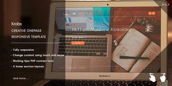 Krobs – Personal Onepage Responsive WP Theme