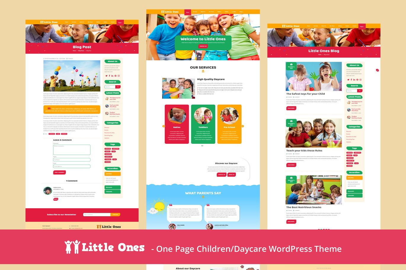 Little Ones - One Page ChildrenDaycare WordPress