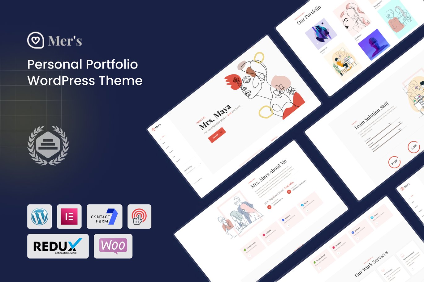 Mer's - Personal Portfolio WordPress Theme