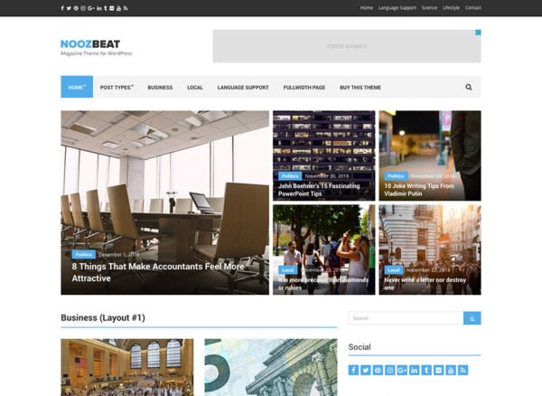 Noozbeat - Magazine theme for WordPress