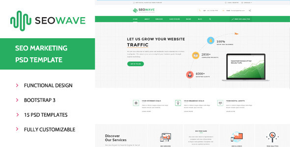 Seo Wave - Marketing PSD Template