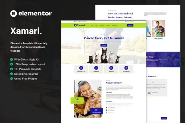 Xamari Pet Care Services Elementor Template Kit