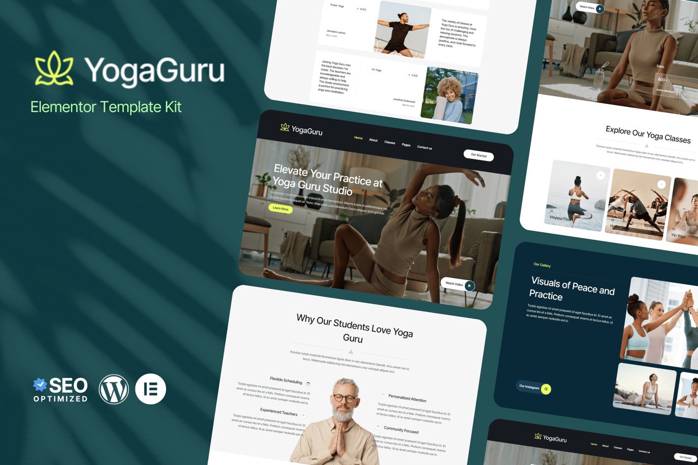 YogaGuru Yoga Teacher & Studio Elementor Template Kits