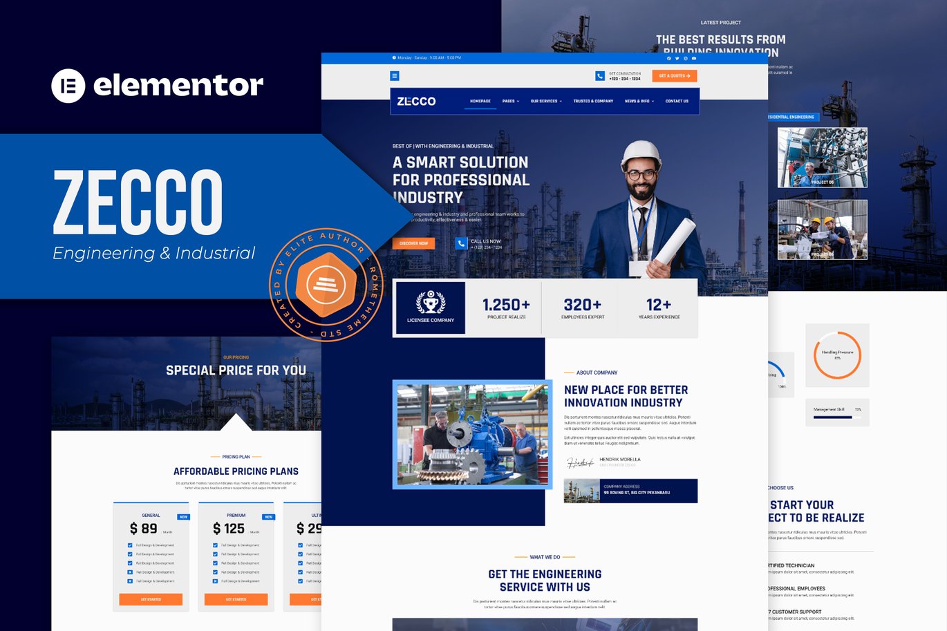 Zecco Engineering & Industrial Company Elementor Template Kit