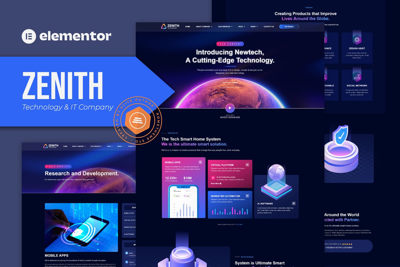 Zenith Technology & IT Company Elementor Template Kit