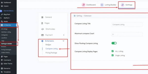 aDirectory – Compare Listing Addon