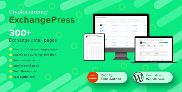 ExchangePress – Crypto Exchanges List & Pages for WordPress