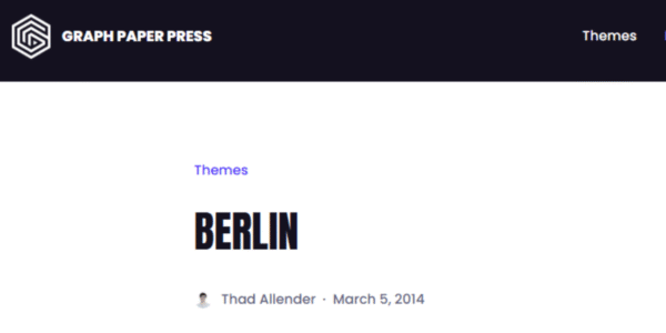 Graph Paper Press Berlin WordPress Theme