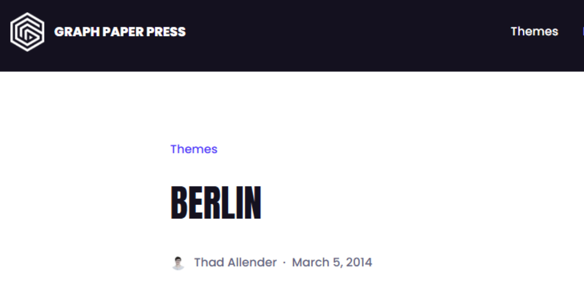 Graph Paper Press Berlin WordPress Theme