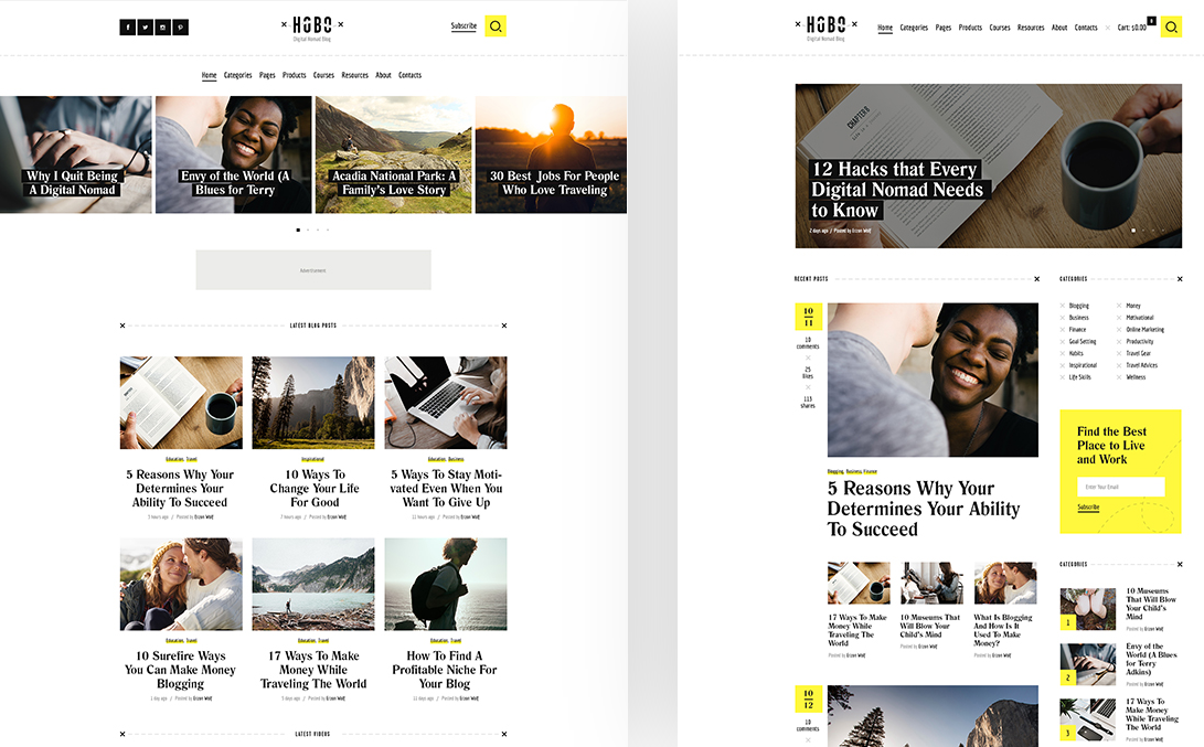 Hobo – Travel Lifestyle Blog WordPress Theme