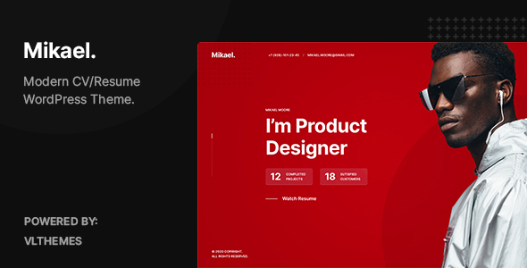 Mikael – Modern & Creative CV Resume WordPress Theme