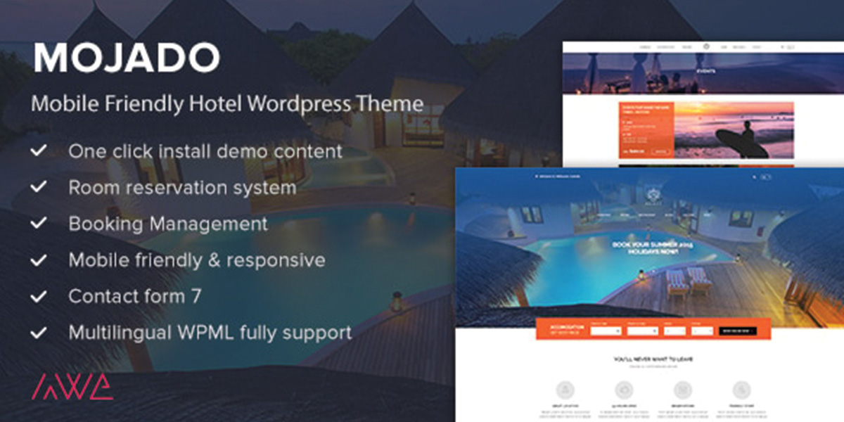 Mojado - Mobile Friendly Hotel WordPress Theme
