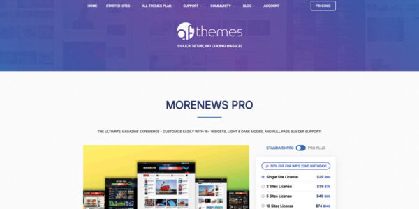 MoreNews Pro – Professional WordPress Theme for News, Blog, and Magazine Websites