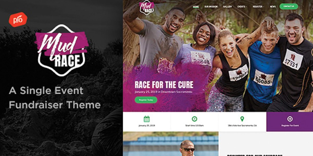 MudRace - A Single Event Fundraiser WordPress Theme