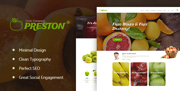 Preston – Fruit Company & Organic Farming WordPress Theme