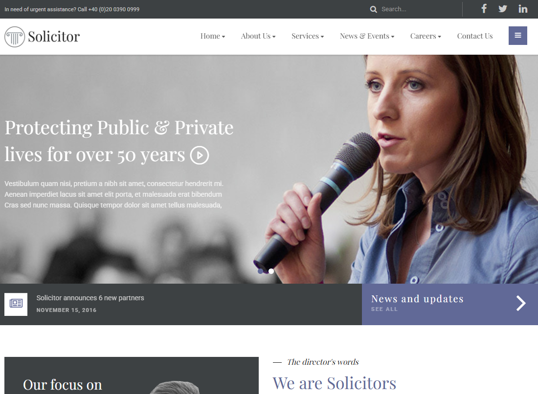 Solicitor Law Business Responsive WordPress Theme