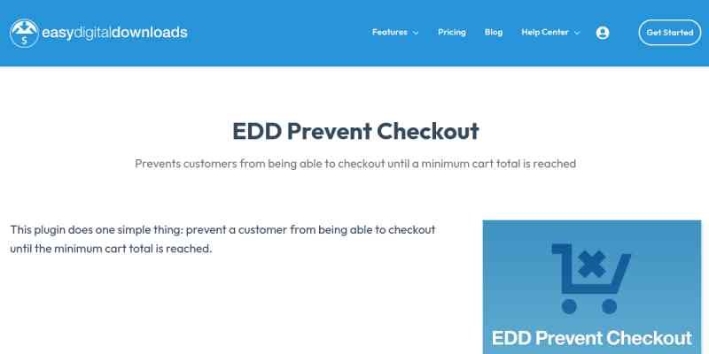 Easy Digital Downloads – Prevent Checkout
