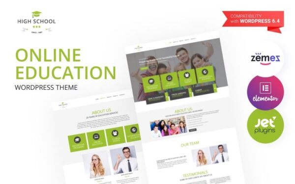 High School – Online Education Elementor WordPress Theme