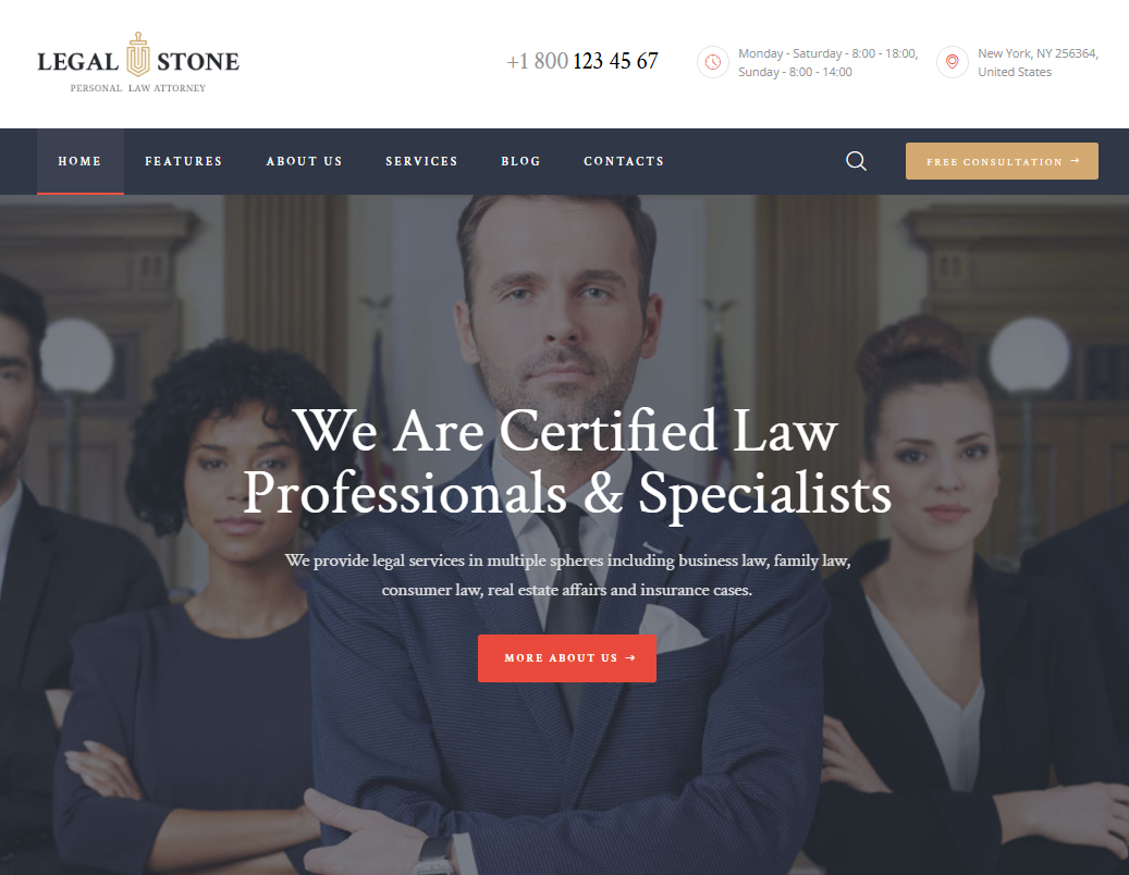 Legal Stone – Lawyers & Attorneys WordPress Theme