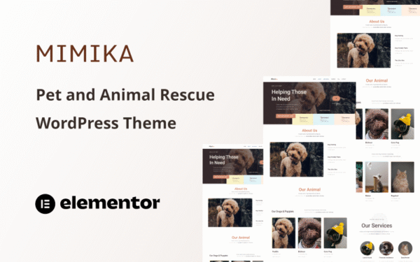 Mimika – Pet and Animal Rescue One Page WordPress Theme