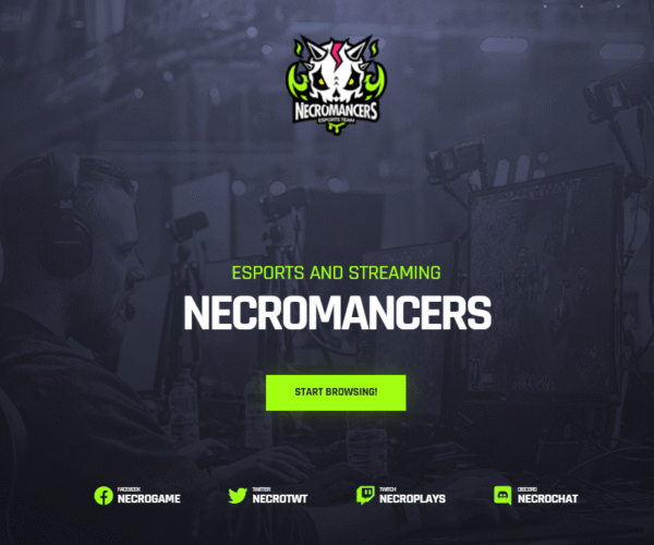 Necromancers eSports & Gaming Team WordPress Theme