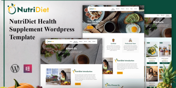 NutriDiet Health Supplement WordPress Template WordPress Theme