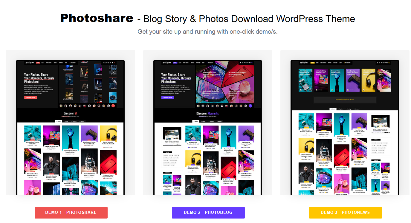 Photoshare – Blog Story & Photos Download WordPress Theme
