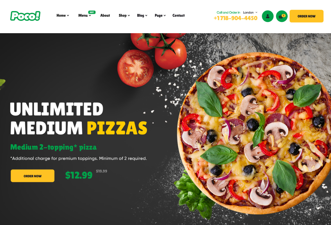 Poco – Fast Food Restaurant WordPress Theme
