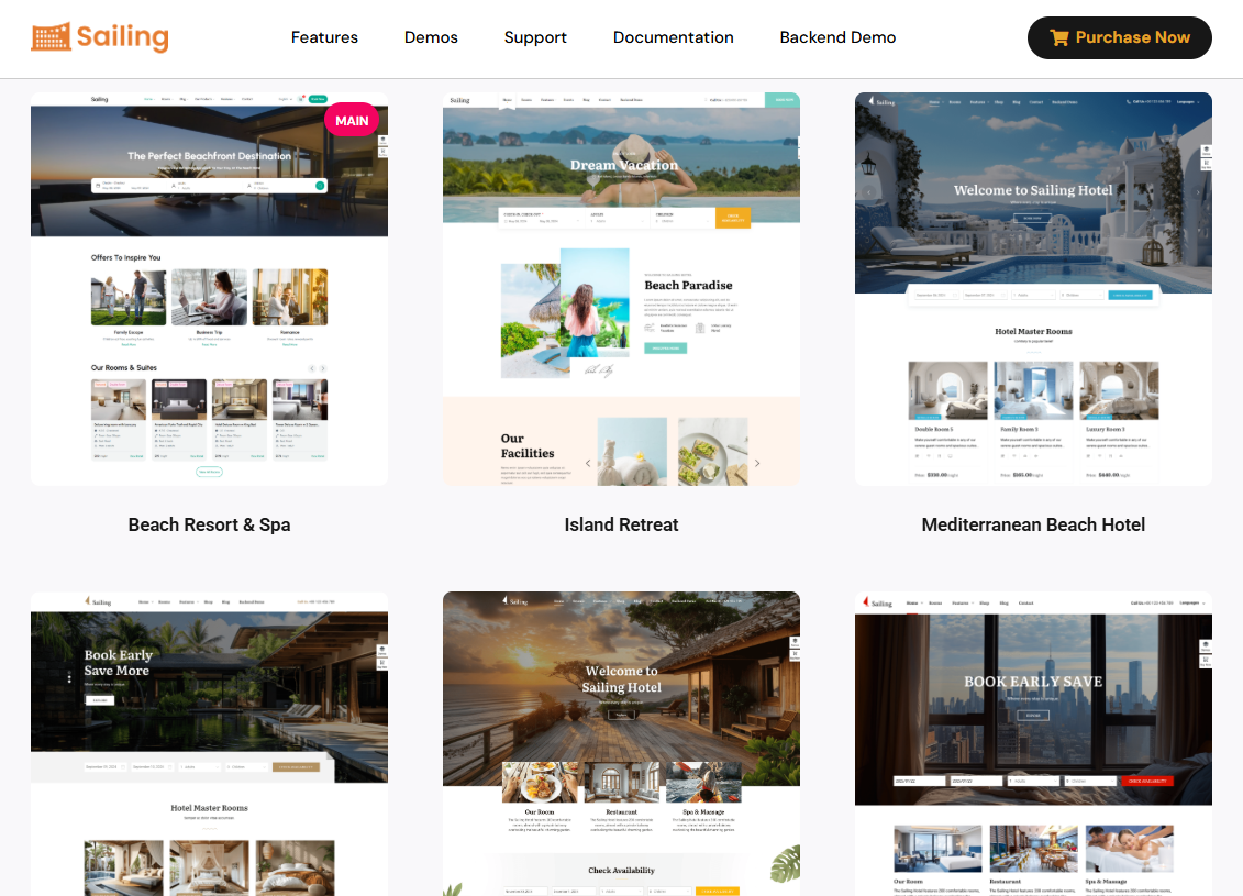 Sailing Hotel Hotel WordPress Theme