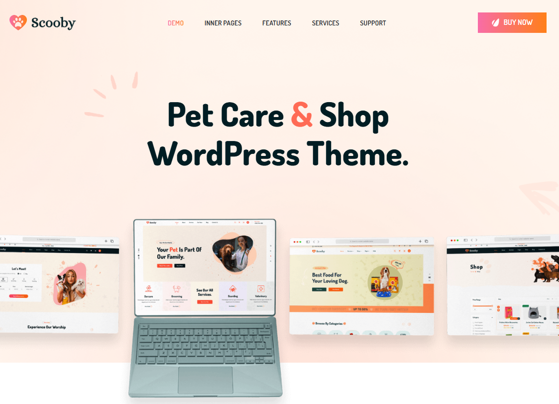 Scooby - Pet Care and Pet Shop WordPress Theme